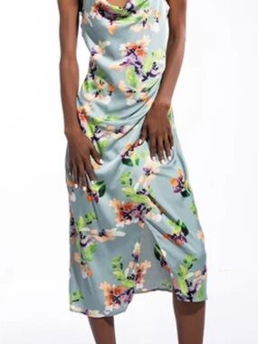 Blue Floral Slip Dress